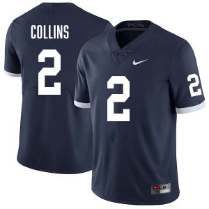#2 Audavion Collins PSU Lions Retro Navy Men Jersey Stitched College Football 692081-348