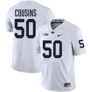 #50 Cooper Cousins Lions White Mens Jersey Stitched College Football 197616-361