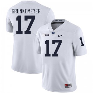 #17 Ethan Grunkemeyer Nittany Lions White Mens Jersey 2024 College Football 237924-945