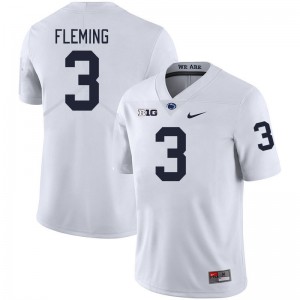 #3 Julian Fleming PSU Nittany Lions White Mens Jersey Stitched College Football 150153-357