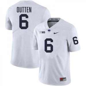 #6 Matt Outten PSU Lions White Mens Jersey Stitched College Football 602322-784