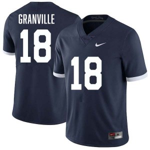 #18 Max Granville PSU Nittany Lions Retro Navy Men's Jersey Stitched College Football 593728-622