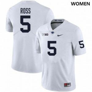#5 Devonte Ross Penn State Lions White Women's Jersey Stitched College Football 953845-633