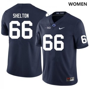 #66 Drew Shelton PSU Lions Navy Women's Jersey Stitched College Football 589727-587
