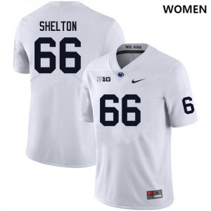#66 Drew Shelton PSU White Womens Jersey Stitched College Football 630742-561