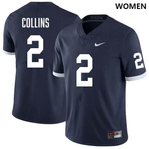 #2 Audavion Collins Nittany Lions Retro Navy Womens Jersey Stitched College Football 823147-886