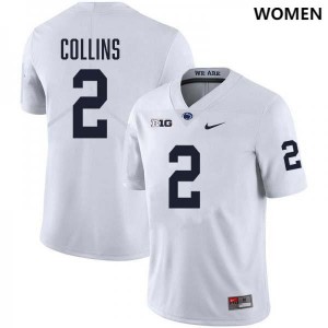 #2 Audavion Collins Nittany Lions White Womens Jersey Stitched College Football 191253-491