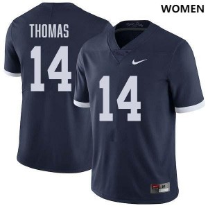 #14 Braz Thomas PSU Retro Navy Women's Jersey Stitched College Football 691528-434