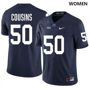 #50 Cooper Cousins PSU Lions Navy Women Jersey Stitched College Football 206911-561