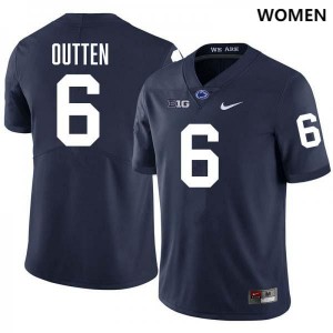 #6 Matt Outten PSU Lions Navy Women's Jersey Stitched College Football 240016-688
