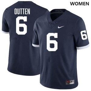 #6 Matt Outten PSU Lions Retro Navy Women's Jersey Stitched College Football 378197-267