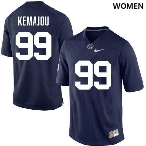 #99 Yvan Kemajou Lions Navy Women Jersey Stitched College Football 516188-702