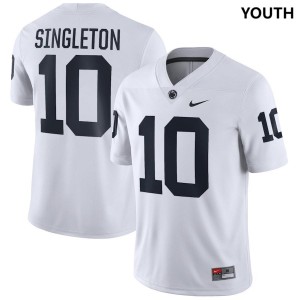 #10 Nicholas Singleton PSU Nittany Lions White Youth Jersey Football 654324-318