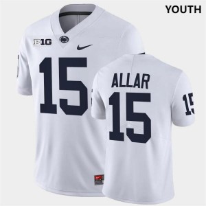 #15 Drew Allar Penn State White Youth Jersey Football 288246-561