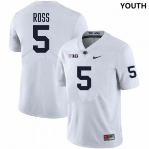 #5 Devonte Ross Lions White Youth Jersey Stitched College Football 425543-443