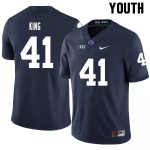 #41 Kobe King Penn State Lions Navy Youth Jersey Stitched College Football 205401-452
