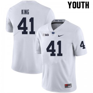 #41 Kobe King Nittany Lions White Youth Jersey Game College Football 882227-453