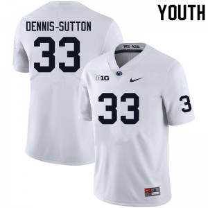 #33 Dani Dennis-Sutton Penn State Nittany Lions White Youth Jersey Embroidery College Football 195111-118