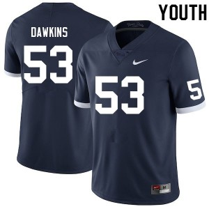 #53 Nick Dawkins Nittany Lions Retro Youth Jersey Replica College Football 128851-931