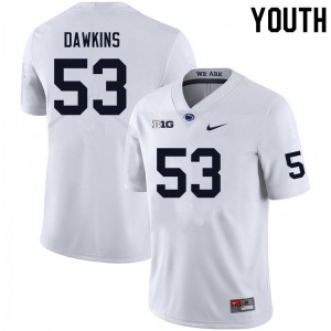 #53 Nick Dawkins Penn State Nittany Lions White Youth Jersey Player College Football 535810-372