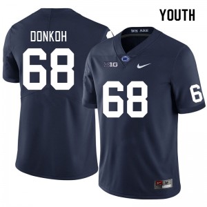 #68 Anthony Donkoh PSU Nittany Lions Navy Youth Jersey Limited College Football 953908-682