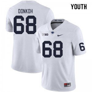 #68 Anthony Donkoh Penn State White Youth Jersey Official College Football 859124-928