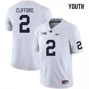 #2 Liam Clifford Lions White Youth Jersey Player College Football 582282-620