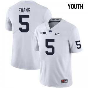 #5 Omari Evans Penn State Nittany Lions White Youth Jersey Player College Football 958781-525