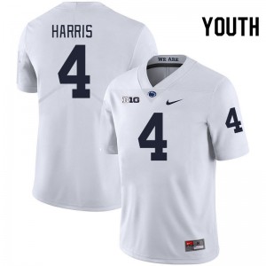 #4 A.J. Harris PSU White Youth Jersey Player College Football 541463-428