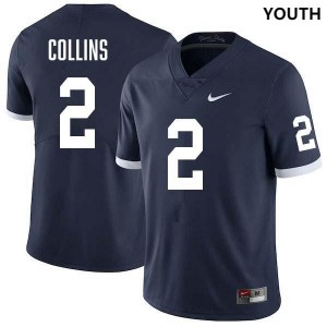 #2 Audavion Collins PSU Lions Retro Navy Youth Jersey Stitched College Football 643861-922