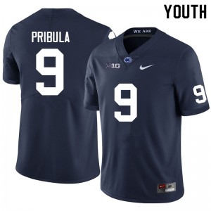 #9 Beau Pribula Nittany Lions Navy Youth Jersey High School College Football 898096-357