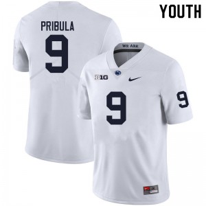 #9 Beau Pribula Lions White Youth Jersey Stitched College Football 527370-567