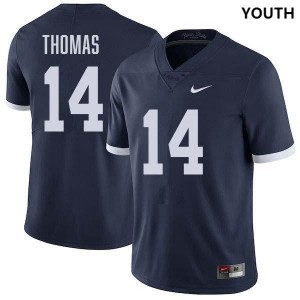 #14 Braz Thomas Lions Retro Navy Youth Jersey Stitched College Football 957916-289