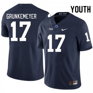 #17 Ethan Grunkemeyer PSU Nittany Lions Navy Youth Jersey NCAA College Football 102801-901