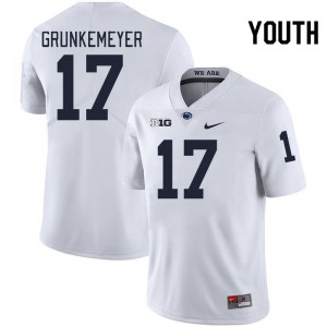 #17 Ethan Grunkemeyer PSU Lions White Youth Jersey Alumni College Football 785958-105