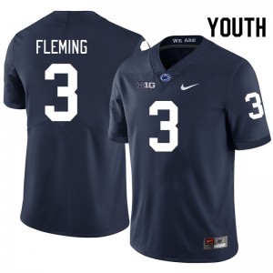 #3 Julian Fleming Penn State Navy Youth Jersey Limited College Football 829592-222