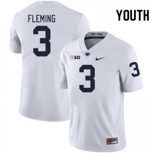 #3 Julian Fleming Nittany Lions White Youth Jersey NCAA College Football 276380-631