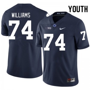 #74 J'ven Williams PSU Nittany Lions Navy Youth Jersey Limited College Football 909079-245