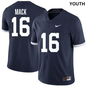 #16 King Mack PSU Nittany Lions Retro Navy Youth Jersey Stitched College Football 643595-308