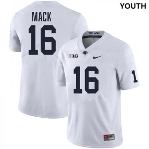 #16 King Mack PSU Nittany Lions White Youth Jersey Stitched College Football 752541-748