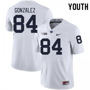 #84 Peter Gonzalez PSU Nittany Lions White Youth Jersey Player College Football 556023-249