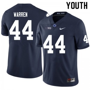 #44 Tyler Warren Nittany Lions Navy Youth Jersey Replica College Football 782324-217