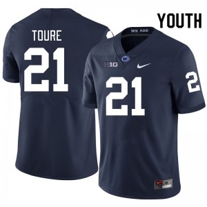 #21 Vaboue Toure Penn State Navy Youth Jersey Stitched College Football 474288-892