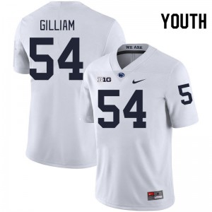 #54 Xavier Gilliam Penn State Lions White Youth Jersey Stitched College Football 830985-463