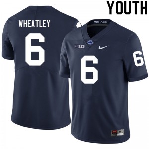 #6 Zakee Wheatley Nittany Lions Navy Youth Jersey 2024 College Football 992920-237