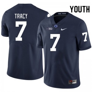 #7 Zion Tracy Lions Navy Youth Jersey University College Football 779557-207