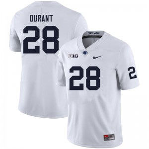 #28 Zane Durant Penn State Lions White Men's Jersey 2024-25 College Football 835132-604