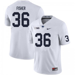 #36 Zuriah Fisher PSU White Men's Jersey Replica College Football 261901-677