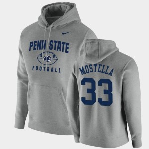 #33 Bryce Mostella PSU Nittany Lions Gray Men Hoodie Football Pullover Oopty Oop 463837-225