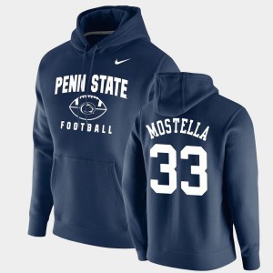 #33 Bryce Mostella Lions Navy Mens Hoodie Football Pullover Oopty Oop 594401-158